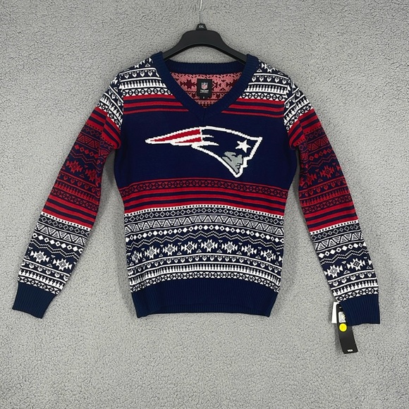 New England Patriots Other - NFL New England Patriots v-neck long sleeve sweater men’s small pullover stretch